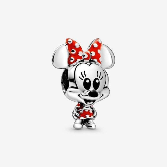 Disney Minnie Mouse Red and Silver Bracelet Charm - Picture 1 of 4